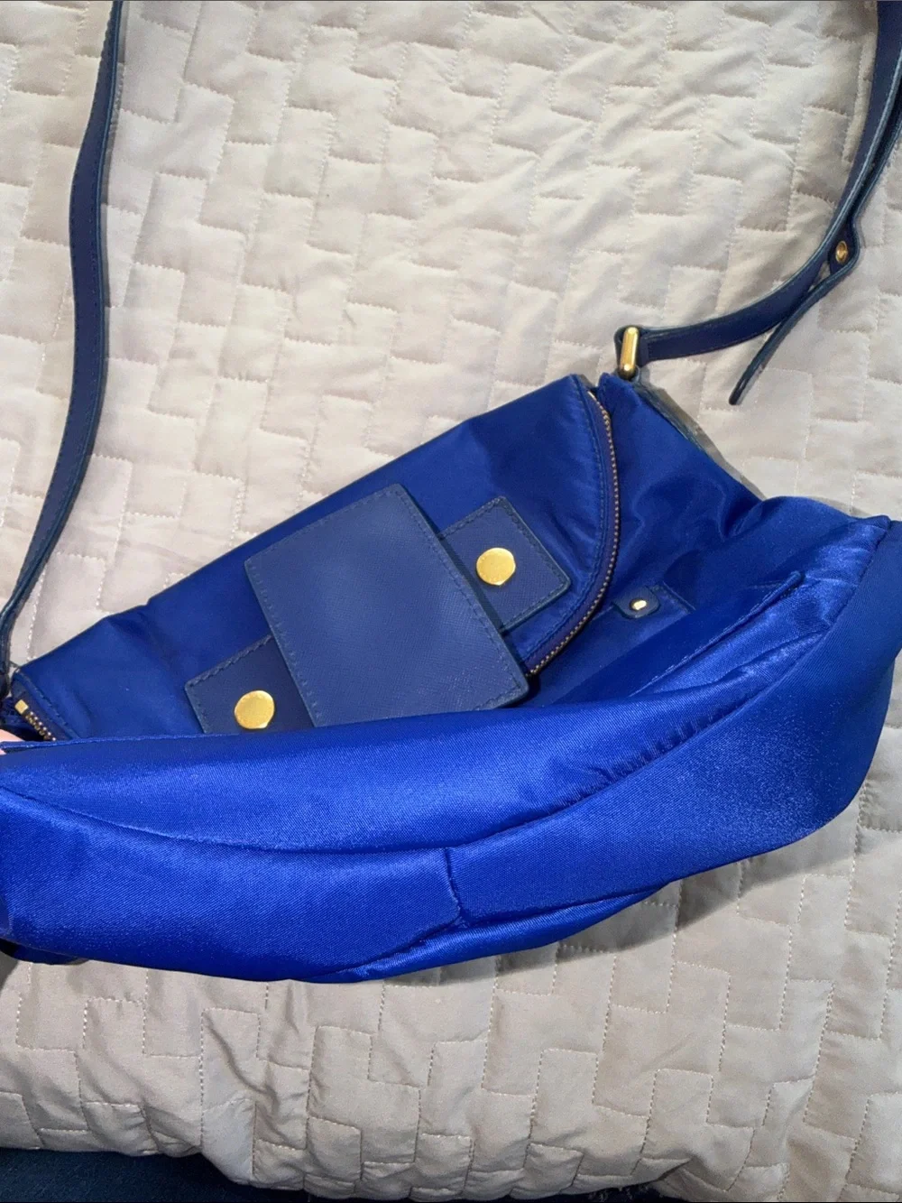 Marc by Marc Jacobs Royal Blue Nylon Crossbody with Gold Hardware